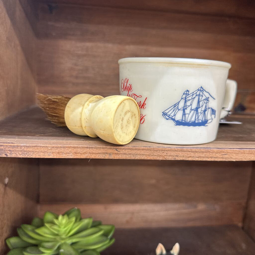 OLD SPICE "SHIP GRAND TURK SALEM 1786" SHAVING MUG WITH BRUSH