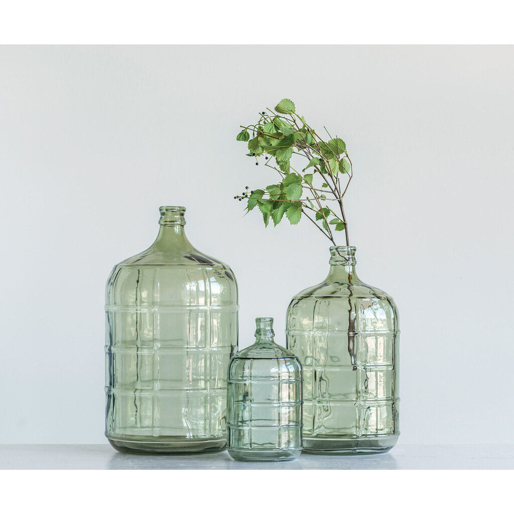 VINTAGE STYLE GLASS BOTTLE- ROUND