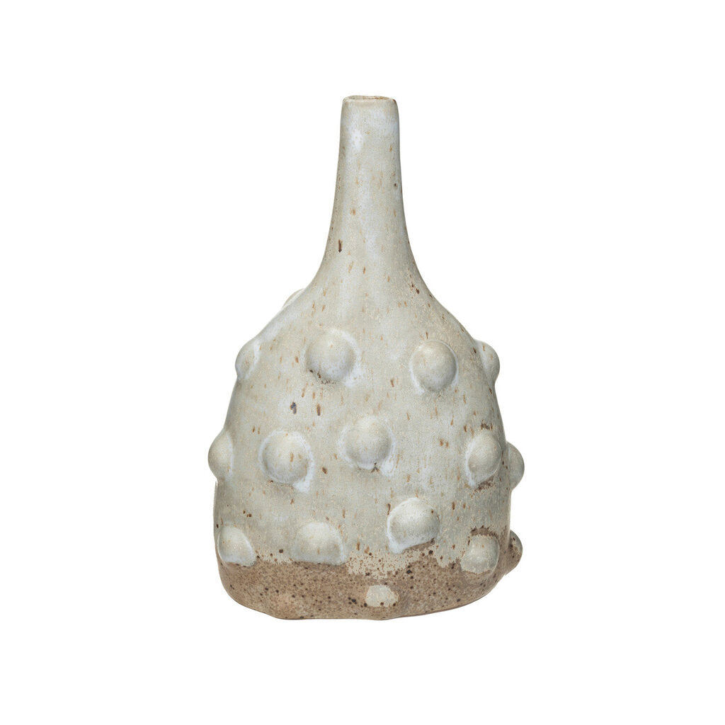 STONEWARE VASE WITH RAISED DOTS