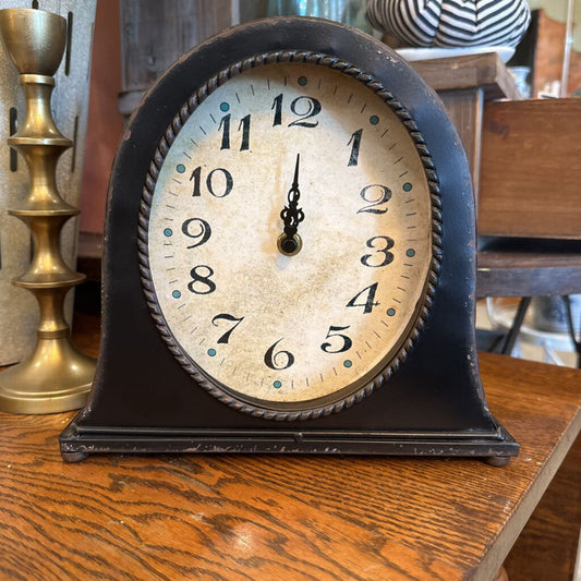 METAL MANTEL CLOCK