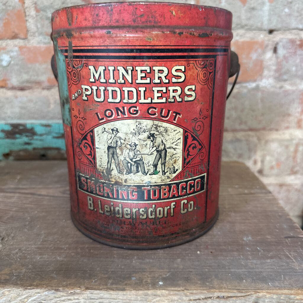 MINERS AND PUDDLERS TOBACCO TIN