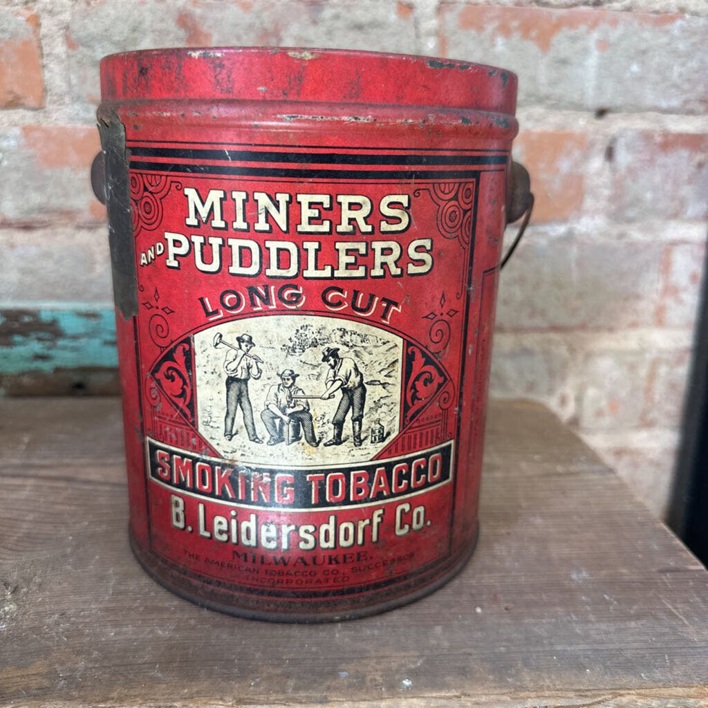 MINERS AND PUDDLERS TOBACCO TIN