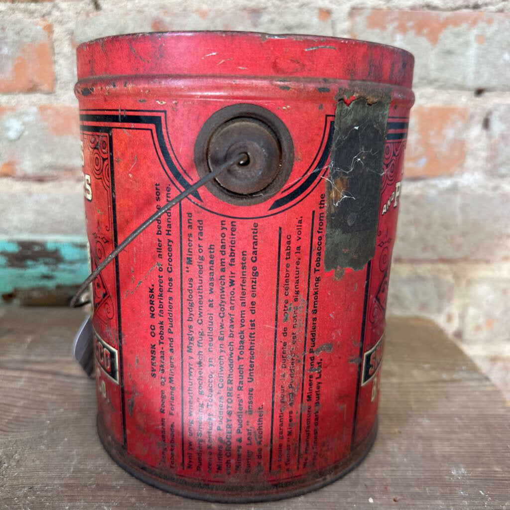 MINERS AND PUDDLERS TOBACCO TIN