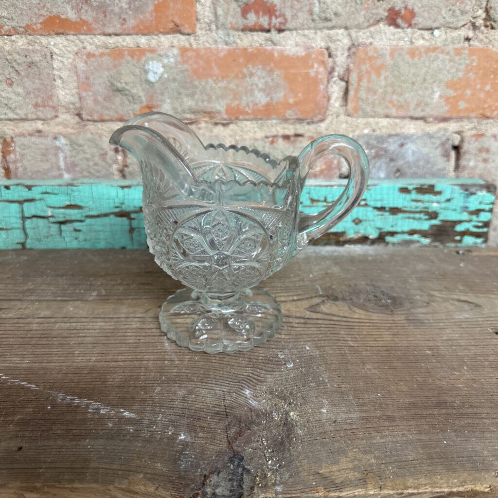 VINTAGE PRESSED GLASS CREAMER