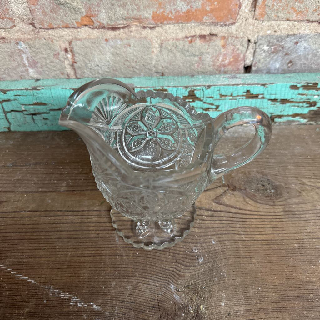 VINTAGE PRESSED GLASS CREAMER