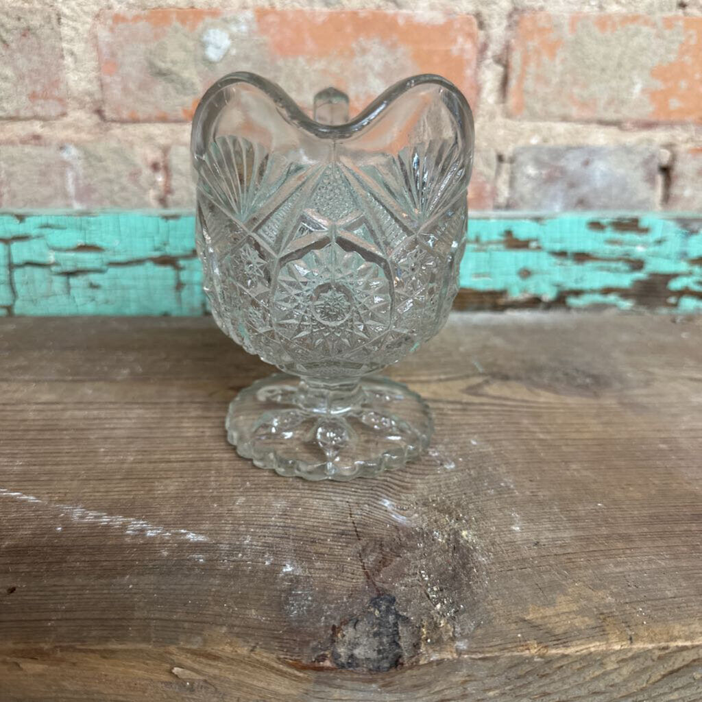 VINTAGE PRESSED GLASS CREAMER