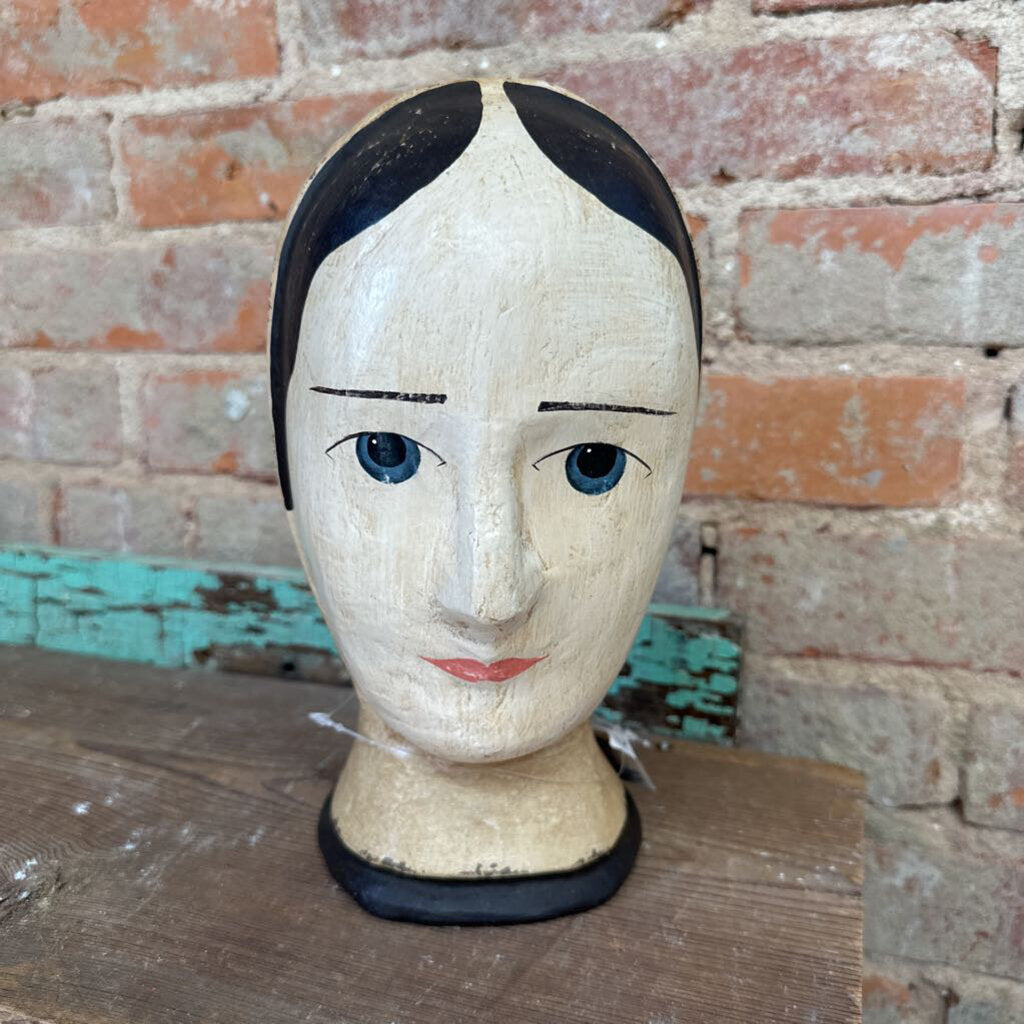 MILLINER'S PAPER MACHE DOLL HEAD