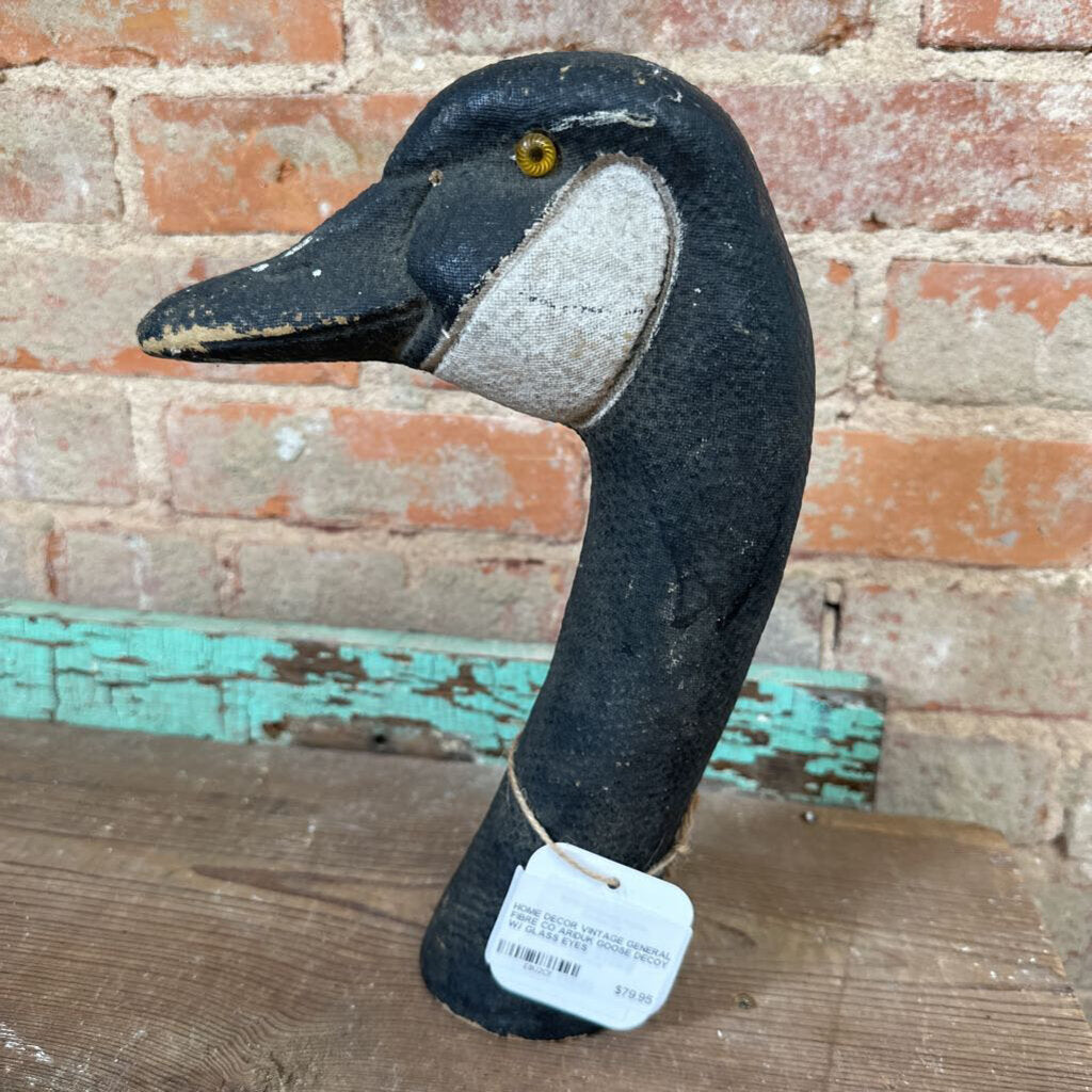 GENERAL FIBRE CO ARIDUK GOOSE DECOY WITH GLASS EYES