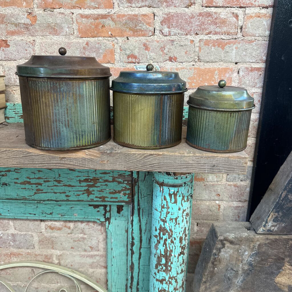 PATINA LIDDED CANISTERS