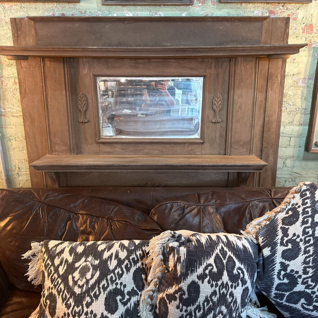 WOOD MANTEL WITH MIRROR