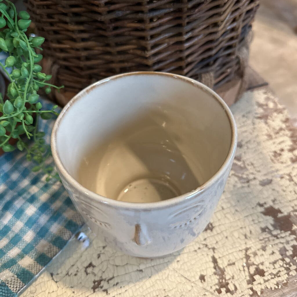 CREAM PLANTER WITH FACE