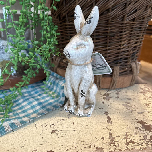 DISTRESSED CERAMIC RABBIT