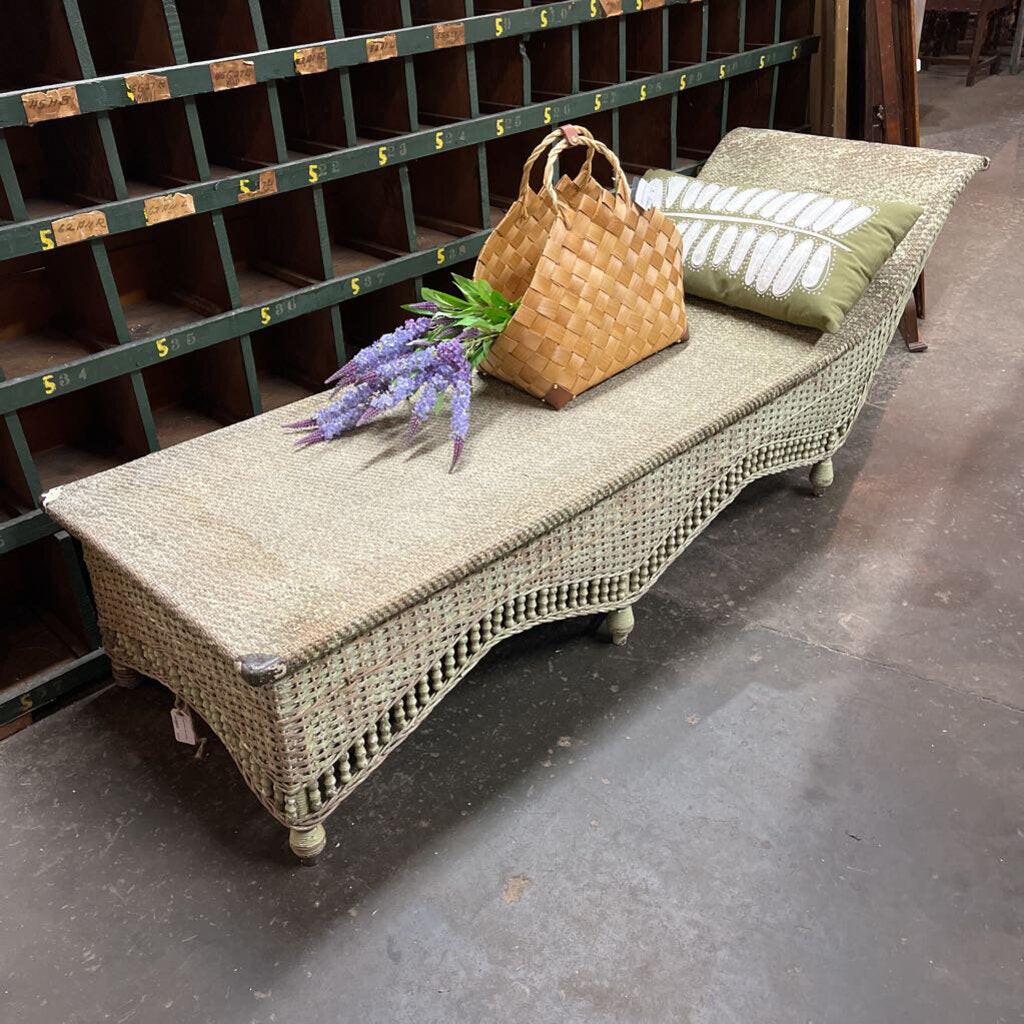 Vintage Wicker Chaise Lounge