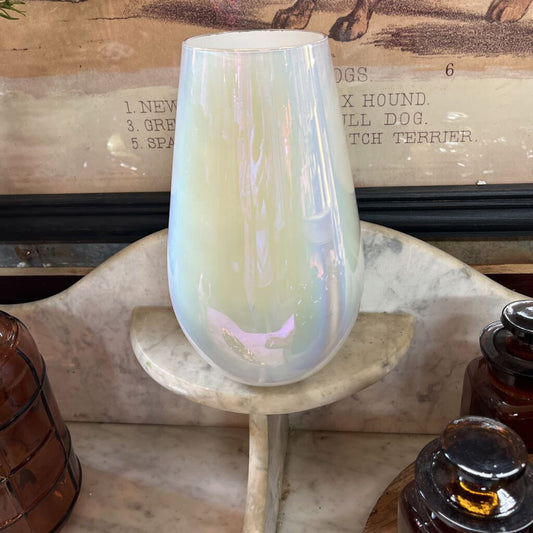 White opal glass vase