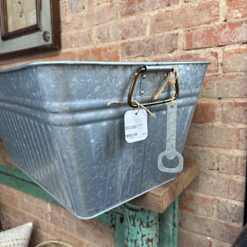 METAL COOLER TUB WITH BOTTLE OPENER