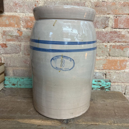 MARSHALL POTTERY BUTTER CHURN CROCK NUMBER 3